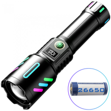 Аккумуляторный фонарь с флуоресцентной окраской 1143-TG, PM10-TG, 1x26650, Power Bank, ЗУ Type-C