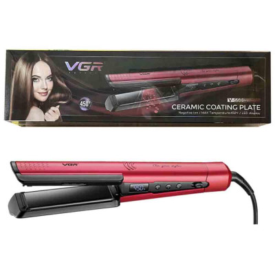 Випрямляч для волосся VGR V-550 RED, 100-230 °C, керамічне покриття, 70 W, LED display